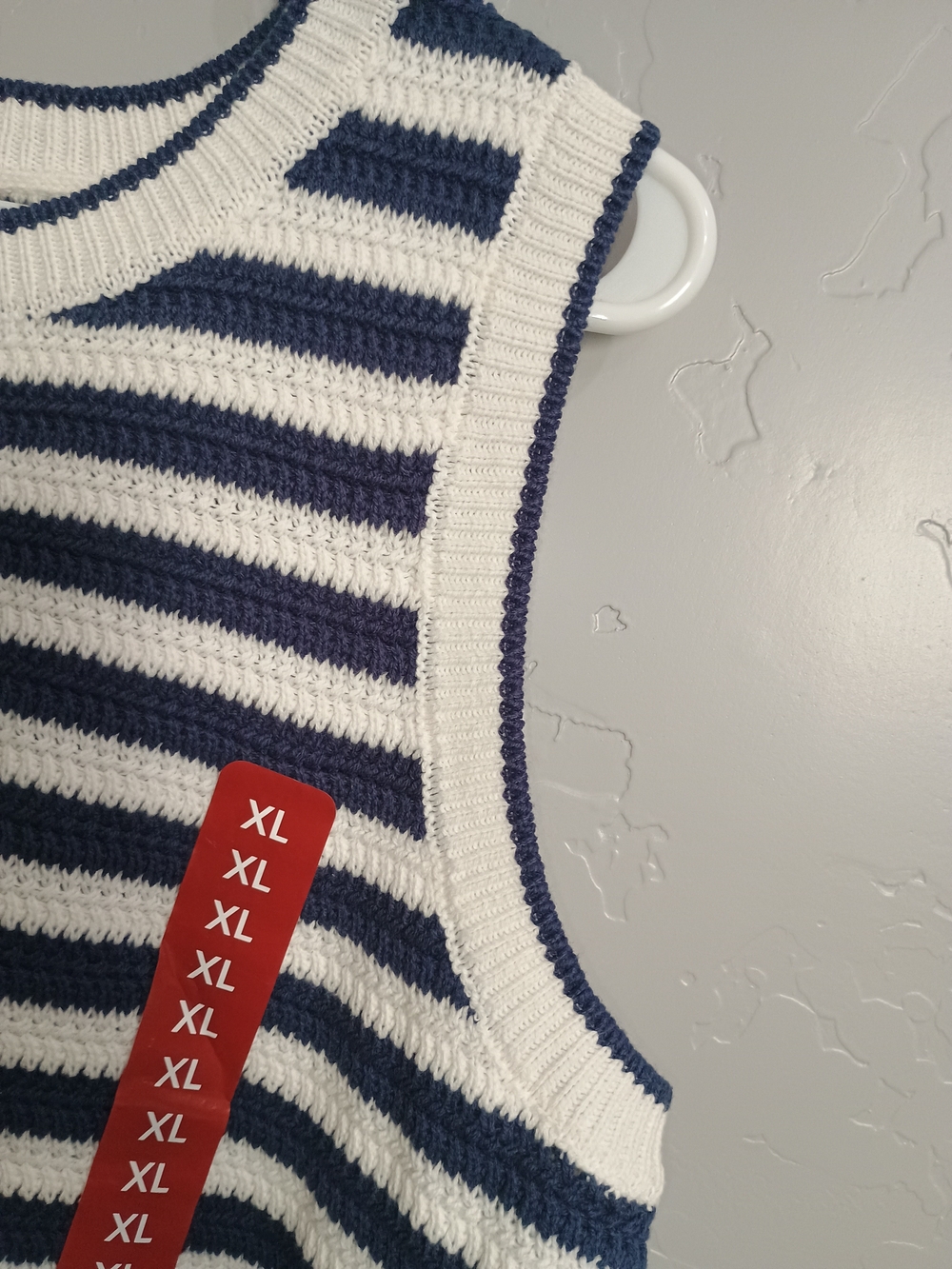 Nine West Navy & White Striped Sleeveless Knit Tank Top - Picture 4 of 11